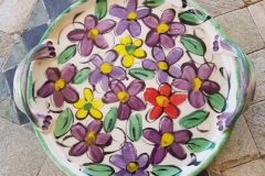 2019 Floral plate with handles